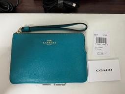 coach-全新-拼色皮革三折釦式短夾-深藍/米白 歷史價格詳細信息