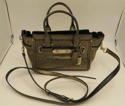 【COACH】牛皮革手提/斜背兩用貝殼包(褐咖/中) 歷史價格詳細信息