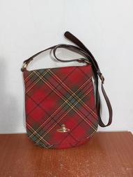 義大利製 Vivienne Westwood 土星 logo 格紋 真皮 古著 馬鞍包 側背包 斜背包 歷史價格詳細信息