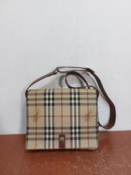 義大利製 Burberry London 經典 格紋 真皮 側背包 腋下包 手提包 歷史價格詳細信息