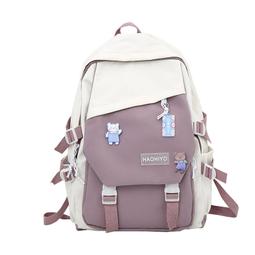 簡約書包高中女生高顏值減重揹包大容量初中女孩雙肩包女2023新款 歷史價格詳細信息