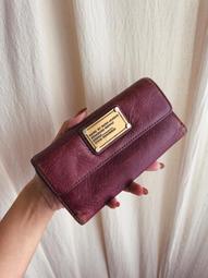 MARC JACOBS真皮製 菱格紋 皮夾 長夾 紅色~二手真品↘賣場有LV 請勿下標! 歷史價格詳細信息