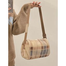 毛絨包包女秋冬包包百搭帆布包包女 新款大容量高級感百搭小眾學生上課通勤單肩手提包-包沒煩惱 歷史價格詳細信息