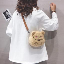 毛絨包包女2023新款潮復古學院風毛呢格子雙肩包大容量手提揹包 歷史價格詳細信息