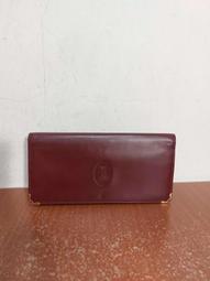 卡地亞CARTIER真皮圓形零錢包女士酒紅色小牛皮 真品(特價品) 有Chane(暫保留!請勿下標) 歷史價格詳細信息