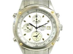 [專業] 三眼錶 [SEIKO 589280]  SEIKO 精工 賽車鬧鈴三眼石英錶[白色面+日期]時尚/軍/中性錶 歷史價格詳細信息