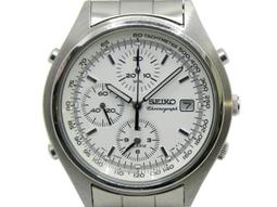 [專業] 三眼錶 [SEIKO 589280]  SEIKO 精工 賽車鬧鈴三眼石英錶[白色面+日期]時尚/軍/中性錶 歷史價格詳細信息