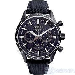 【錶飾精品】SEIKO 精工表 SSB247P1 競速黑框黑面銀圈三眼計時 日期 鋼帶男錶 歷史價格詳細信息