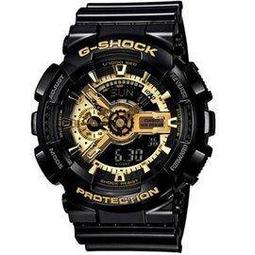 【G-SHOCK】 GA-110GB-1A CASIO雙顯金屬色系列/亮黑x金/51mm【第一鐘錶】 歷史價格詳細信息