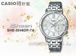 CASIO 時計屋 SHEEN系列SHE-3046GLP-7A  指針錶 施華洛世奇水晶 真皮錶帶 防水 歷史價格詳細信息
