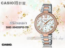 CASIO 時計屋 SHE-3806GL-9A SHEEN 氣質三眼女錶 皮革錶帶 防水50米 全新 SHE-3806 歷史價格詳細信息