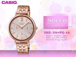 【CASIO】SHEEN 雅典娜三眼三針不鏽鋼錶-玫瑰(SHE-3058SPG-4A)正版宏崑公司貨 歷史價格詳細信息