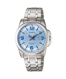 【CASIO】條紋時尚單眼羅馬紳士真皮腕錶-藍面(MTP-EX100L-2A)正版宏崑公司貨 歷史價格詳細信息