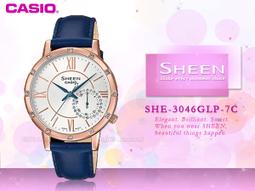 CASIO 卡西歐 手錶專賣店 SHE-4538GL-7B SHEEN 方形簡約女錶 皮革錶帶 SHE-4538GL 歷史價格詳細信息