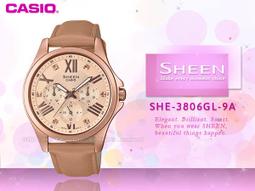 【CASIO 】SHEEN 氣質美人魚水晶時刻珍珠母貝錶面腕錶-紅棕皮帶X粉紫面(SHE-4546PGL-6A) 歷史價格詳細信息