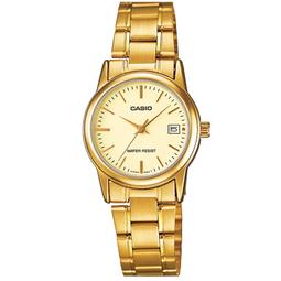 【CASIO 卡西歐】經典時尚皮革腕錶/咖x金框 數字款(MTP-V001GL-9B) 歷史價格詳細信息