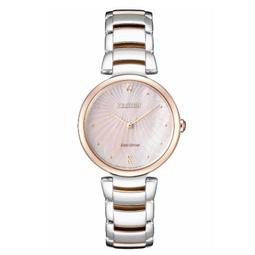 CITIZEN / EM0854-89Y / L 光動能 珍珠母貝 晶鑽 不鏽鋼手錶 粉x鍍玫瑰金 31mm 歷史價格詳細信息