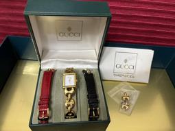 瑞士製 Gucci 2000L 羅馬數字 織帶配色 18K鍍金 古著 腕錶 手錶 歷史價格詳細信息