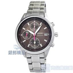 【錶飾精品】SEIKO 精工表 SSB247P1 競速黑框黑面銀圈三眼計時 日期 鋼帶男錶 歷史價格詳細信息