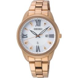 【台南 時代鐘錶 SEIKO】精工 SUR628P1 羅馬字 鋼錶帶女錶 6N01-00F0KS 銀/玫瑰金 29mm 歷史價格詳細信息