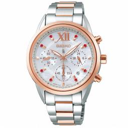 【台南 時代鐘錶 SEIKO】精工 LUKIA 限定款彩漾晶鑽太陽能腕錶 SUT368J1玫瑰金 33mm 歷史價格詳細信息