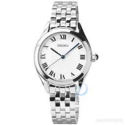 【柒號本舖】SEIKO精工典雅皮帶女錶-白面金框 / SSEH014 歷史價格詳細信息