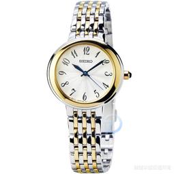 【柒號本舖】SEIKO精工典雅皮帶女錶-白面金框 / SSEH014 歷史價格詳細信息