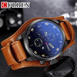 【贈盒】 CURREN 三眼造型 重金屬皮紋質感中性錶  送禮大方 ☆匠子工坊☆【K0034】 歷史價格詳細信息