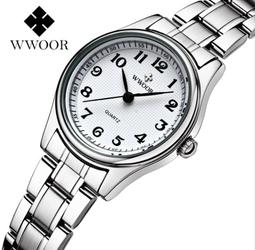 【KYH流行之星】WWOOR爆款蝶戀花女士真皮錶帶手錶高品質石英女錶 歷史價格詳細信息