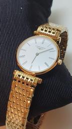 LONGINES 浪琴 女粧18K玫瑰金/ 原鑲鑽 最新時尚錶款 全新展示品 歷史價格詳細信息