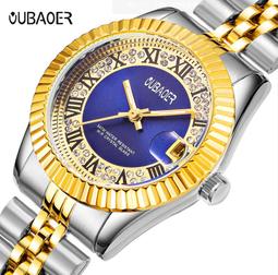 【潮裡潮氣】oubaoer歐寶兒時尚機械鏤空夜光皮帶防水女士手錶鑲鑽2005b 歷史價格詳細信息