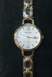 RHYTHM WATCH 麗聲時尚淑女金色放射紋面藍寶石鏡面鏤空手鍊石英腕錶 型號：LE1606S03【神梭鐘錶】 價格比較,價格查詢,歷史價格詳細信息