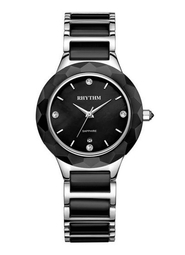 RHYTHM WATCH 麗聲都會淑女藍寶石鏡面白陶瓷金貝殼面鋼帶石英腕錶 型號：F1206T04【神梭鐘錶】 歷史價格詳細信息