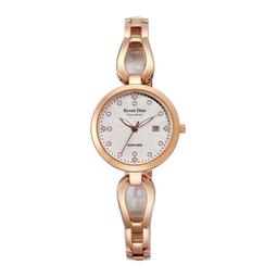 羅梵迪諾 Roven Dino /RD6108RG /花漾綻放 藍寶石水晶玻璃 不鏽鋼手錶 白x鍍玫瑰金 28mm 歷史價格詳細信息