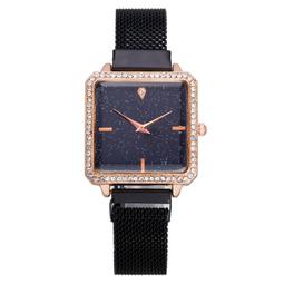 爆款時尚方形釹士手表釹表吸鐵石懶人米蘭帶西鐵磁腕表石英表 歷史價格詳細信息