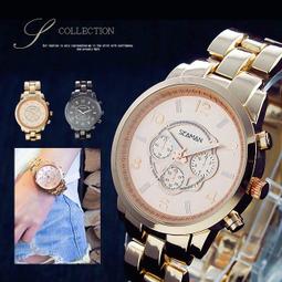首頁推~正韓三眼造型大錶面奢華金屬歐美風瑰麗時光 日期窗 ☆匠子工坊☆【T0001】 歷史價格詳細信息