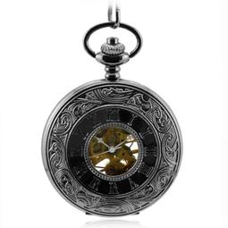 黑色復古機械懷錶   收藏 交換禮物 陀錶  生日禮物   鏤空機械表   掛錶  男士懷錶  復古大氣錶盤 歷史價格詳細信息
