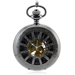 黑色復古機械懷錶   收藏 交換禮物 陀錶  生日禮物   鏤空機械表   掛錶  男士懷錶  復古大氣錶盤 歷史價格詳細信息