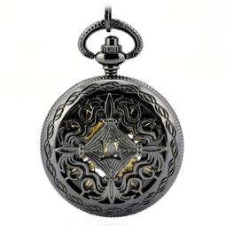 黑色復古機械懷錶   收藏 交換禮物 陀錶  生日禮物   鏤空機械表   掛錶  男士懷錶  復古大氣錶盤 歷史價格詳細信息