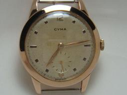 【CYMA】CYMA司馬 瑞士錶 羅馬白面 日期星期顯示 鍍金不銹鋼 經典男錶 歷史價格詳細信息