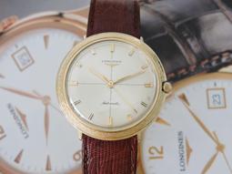 真品 Longines 浪琴 正14K金 罕見特殊金色花紋鑽石切割鏡面手動上鍊機械古董錶 女錶 男錶 歷史價格詳細信息