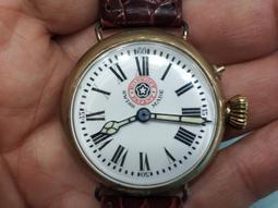 少有的瑞士CLINTON手動包金軍用古董錶，自由法国洛林双十字徽章印記，表徑27.7不含把頭，走時正常。  二戰期間法國 歷史價格詳細信息