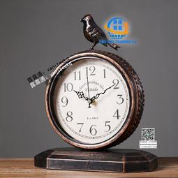 美式復古臺式鐘錶擺件客廳臥室桌面台鐘歐式靜音座鐘創意床頭時鐘 歷史價格詳細信息