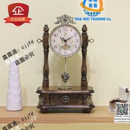 歐式座鐘實木客廳鐘仿古臺鐘大號時鐘創意中式石英靜音擺件復古 歷史價格詳細信息