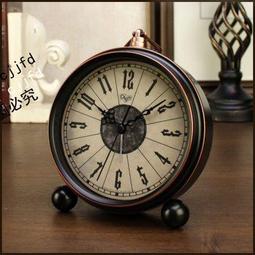 美式復古臺式鐘錶擺件客廳臥室桌面台鐘歐式靜音座鐘創意床頭時鐘 歷史價格詳細信息