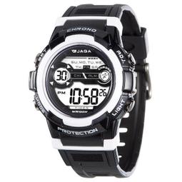 【 幸福媽咪 】 JAGA捷卡 公司貨 防水多功能運動電子錶 M969-AE(黑藍) 歷史價格詳細信息