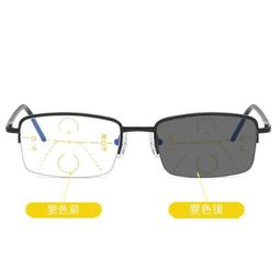 男女老花鏡 高清老花鏡遠近兩用感光變色漸進個性雙梁大框眼鏡金色金屬全框架變色老花鏡 歷史價格詳細信息