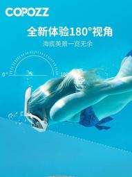 全乾式浮潛面罩 鼻呼吸管面鏡 防霧浮潛面罩 浮潛神器 可架GOPRO 藍色 歷史價格詳細信息