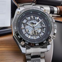 48H出貨丶Winner勝利者1526  日韓時尚簡約男士帶鑽皮帶全自動機械手錶 歷史價格詳細信息