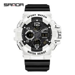 48h出貨丶SANDA品牌電子手錶運動多功能計步指南針手錶防水節拍器鬧鐘手錶 歷史價格詳細信息